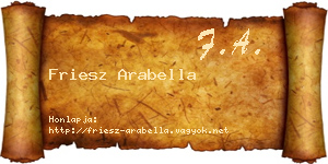 Friesz Arabella névjegykártya